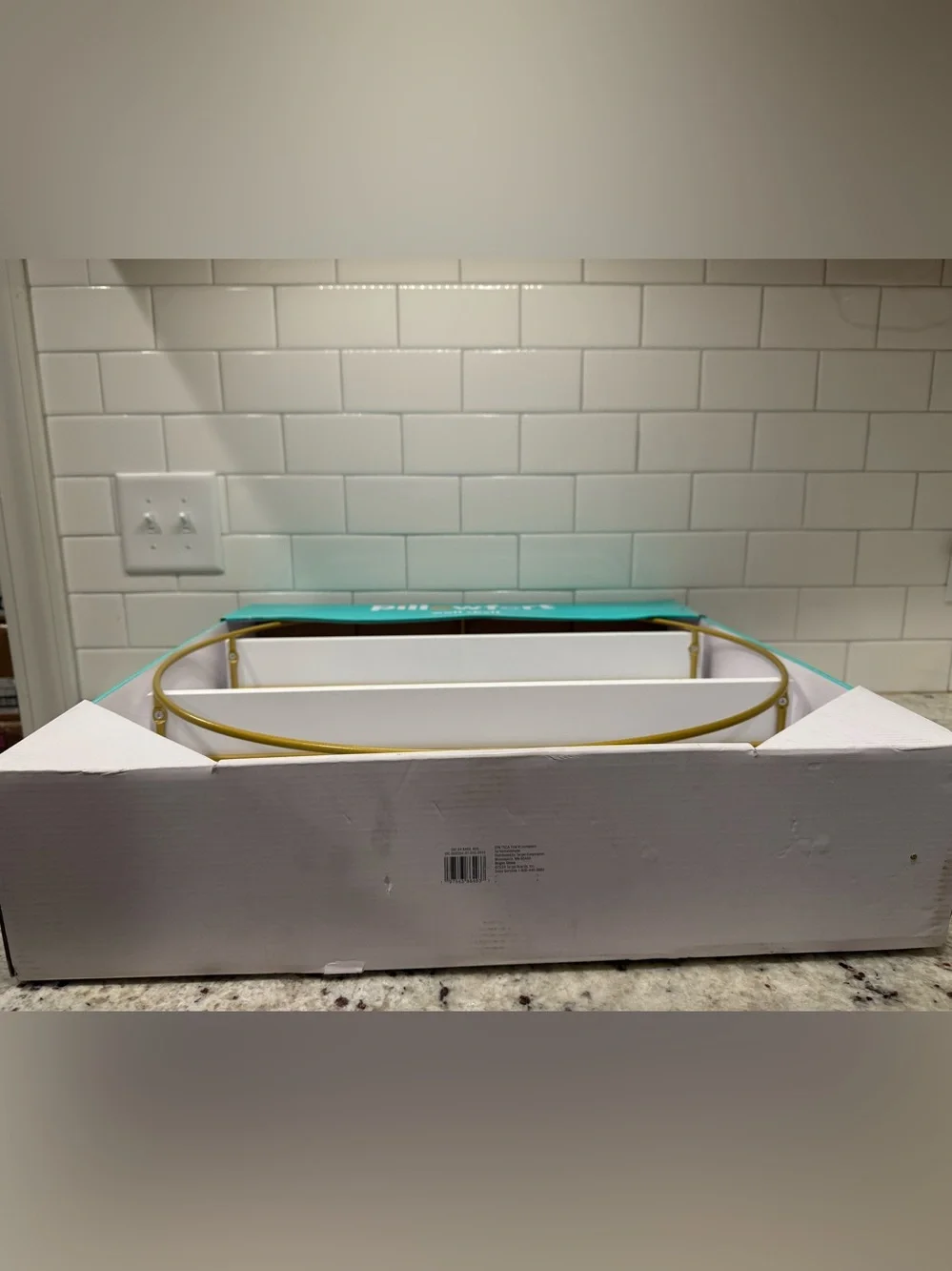 Pillowfort Gold Circular Metal Wall Shelf with White Shelves - NIB